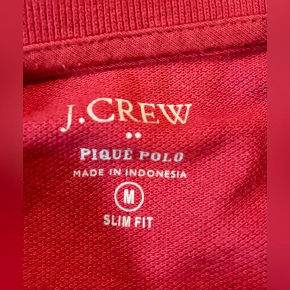 J. Crew Men’s Medium Red‎ Slim Fit Pique Polo Shirt